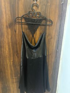 Satin Lace Trim Slip Dress