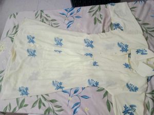 yellow and grey kurta tops