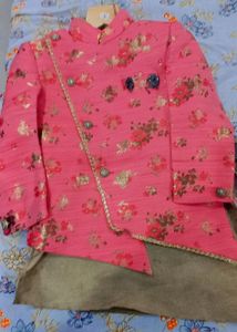 Kids Shervani With Churidar Pyjama For 2-4 Yrs. Bo