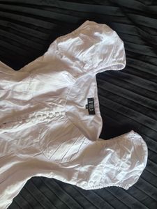 Stylish White Puff Sleeve Top