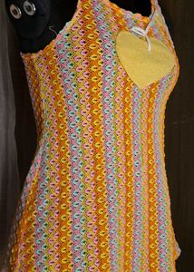 Colorful Knit Tank Top - Heart Detail