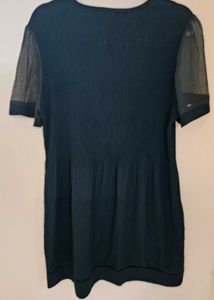 Dark Green Ribbed Knit Dress