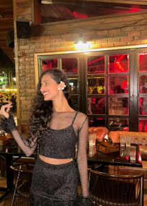 Sparkling Black Sequined Co-ords Set