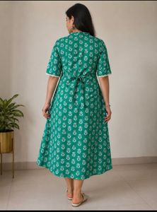 Green Printed Kurta Dress