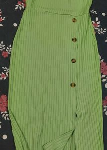 Ribbed Button-Up Midi Dress