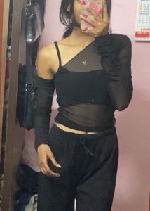 Sheer Black Mesh Top
