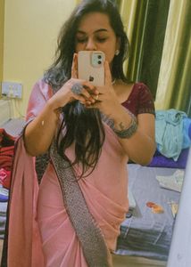 Designer saree with stitched blouse