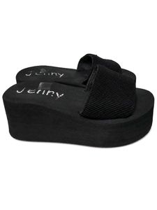 Women's Black Platform Slide Slippers