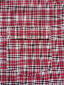 Red Plaid Shirt twice used measurement uploaded