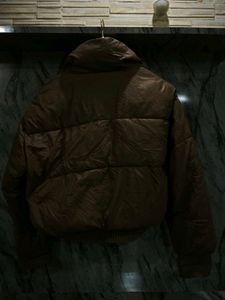 Stylish Brown Puffer Jacket Size L