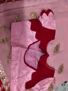 combo of 2 designer saree peach and baby pink