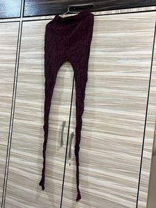 Chic Burgundy Silk Churidaar
