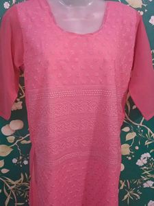 Pink Chikankari Kurta