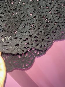 Chic Black Crochet Top fits s and xs