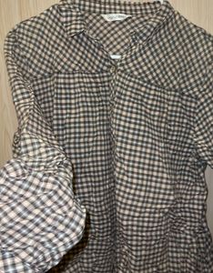 Checked Button-Up Shirt