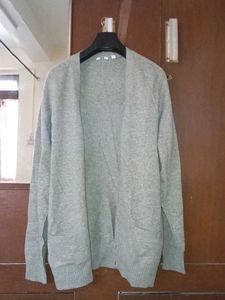 Gray Cardigan Sweater