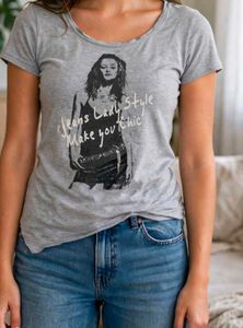 Grey symmetrical Graphic Tee