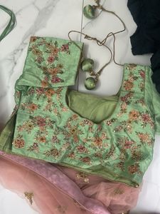 Mint Green Embroidered Lehenga Choli