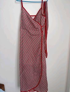 Chic Striped Wrap Dress