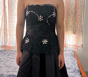 Elegant Black Embellished Gown