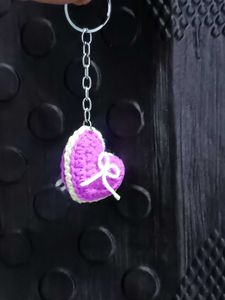 crochet heart keychain ❤️💝