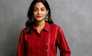 Red Striped Collared Shirt