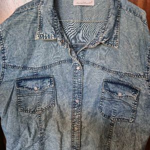 Acid Wash Denim Shirt (overized)