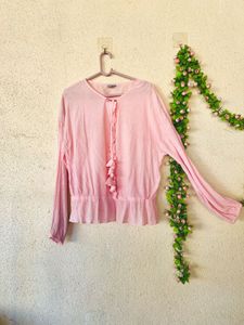 Pretty Pink Tie-Front Blouse