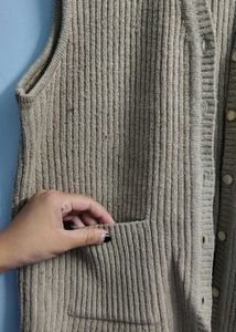 Classic Knit Sleeveless Cardigan winter warm