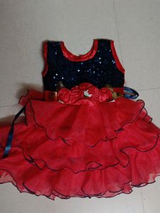 Girls Party Ware Unused  Red Frock