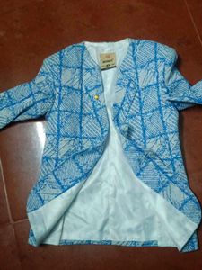 Stylish Blue Checked Blazer