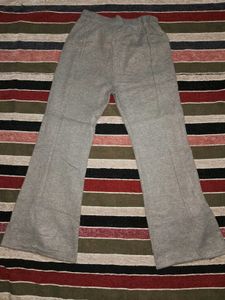 Grey Split Hem Flare Pants