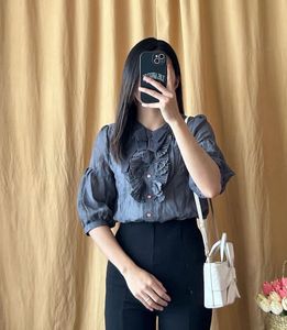 Ruffle Grey Shirt