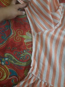 Striped Bell Sleeve Top with freebie tshirt