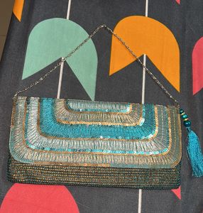 Sequin Hand Clutch Shimmery Partywear