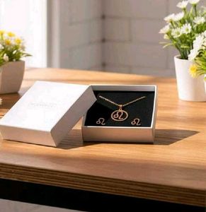 Leo Zodiac Necklace & Earrings Set
