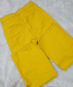 Vibrant Yellow High Waist Wide-Leg Pants