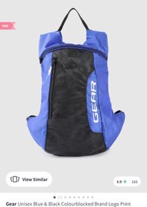 Gear Unisex Blue &amp; Black Colorblocked  Backpack