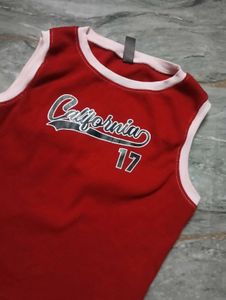 Red "California 17" Sleeveless Top