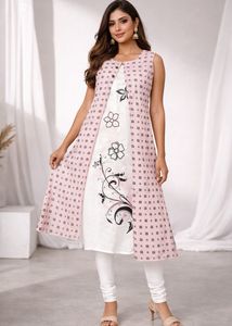 Elegant Pink Floral Kurta Set
