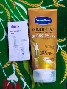 plum Vaseline Gluta-Hya Serum-Burst Sunscreen & Pl