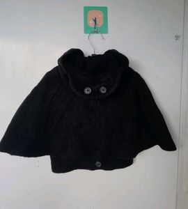 Stylish Dark Grey Cape Jacket