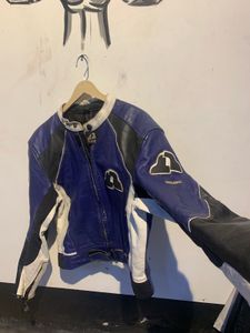 Blue Leather Racing Jacket
