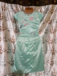 Beautiful Mint Green Ethnic Gown