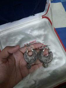 Boho Oxidized Silver Earrings