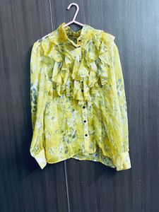 beautiful yellow printed top for sale
