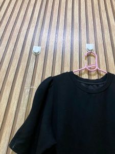 Soft Black Puff Sleeve Dress 36-48 super stretchy