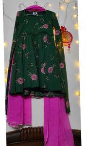 Full sleeves kurti with flared sharara
