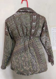Bohemian Print Belted Long Sleeve Top