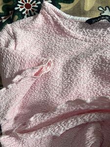 Cute Textured Baby Pink Top